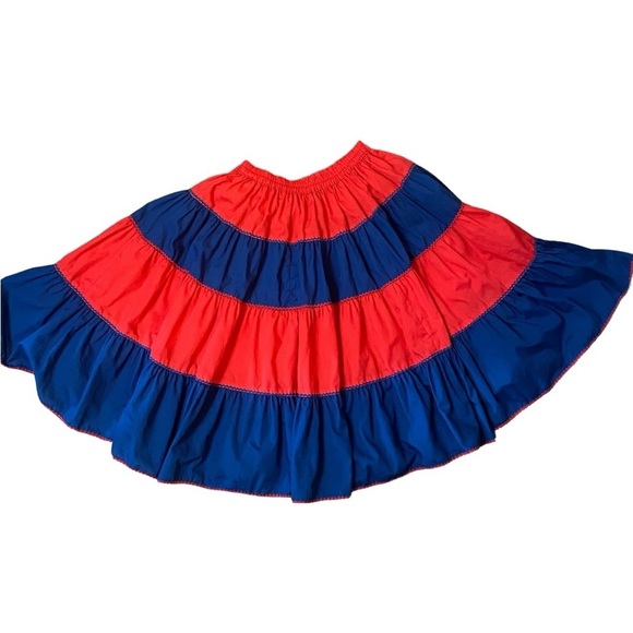 Vintage Red/Blue Striped Dancing Circle Skirt - Picture 14 of 14